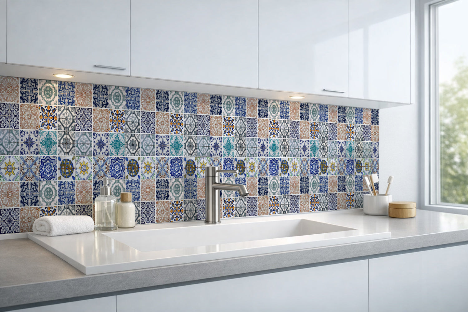 Waschbeckenrückwand Patchwork