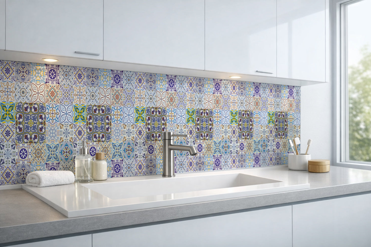 Waschbeckenrückwand Patchwork