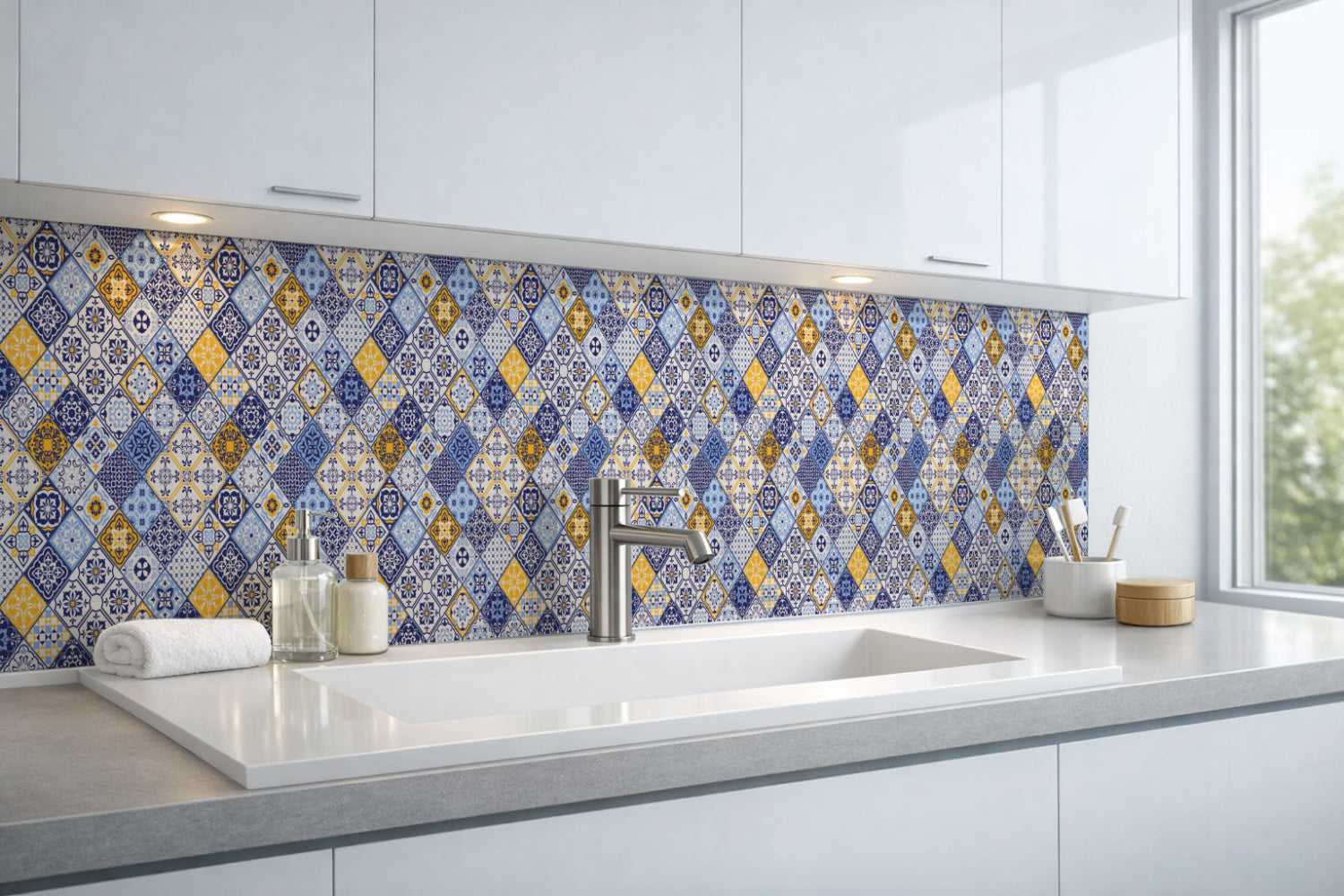Waschbeckenrückwand Patchwork