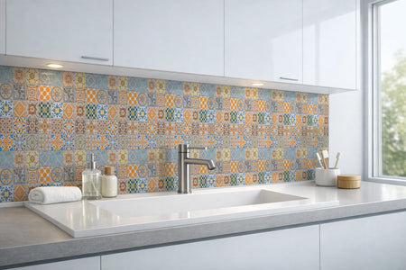 Waschbeckenrückwand Patchwork