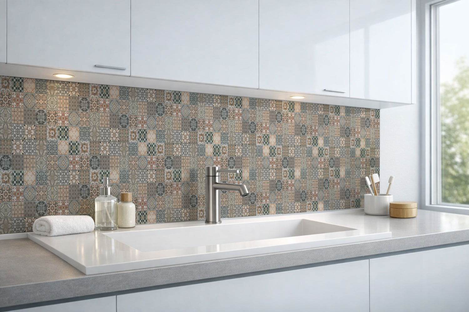 Waschbeckenrückwand Patchwork