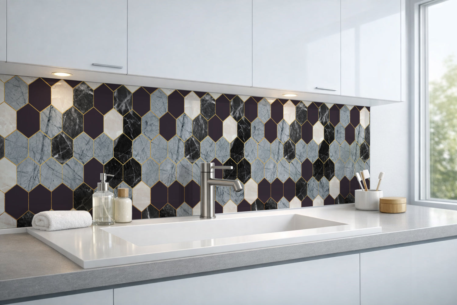 Waschbeckenrückwand Patchwork