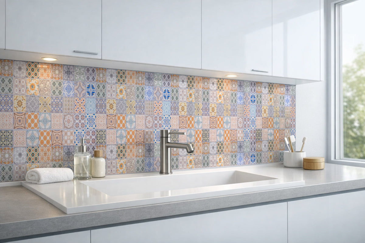 Waschbeckenrückwand Patchwork