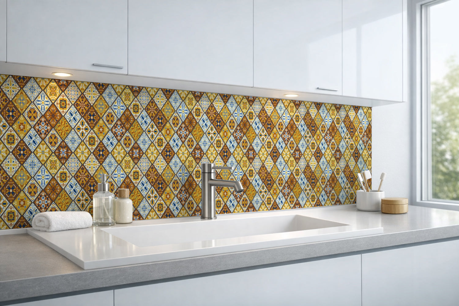 Waschbeckenrückwand Patchwork