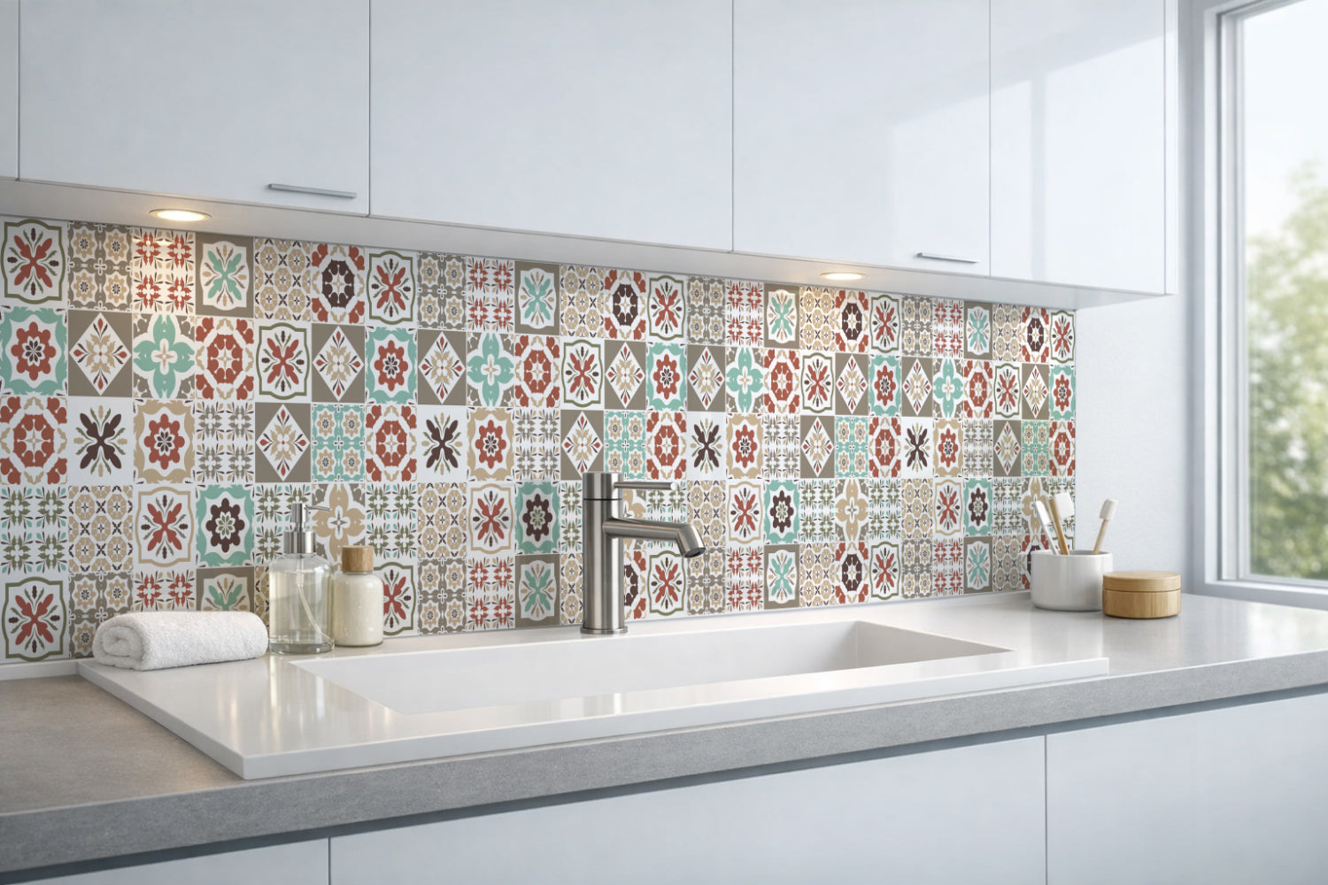 Waschbeckenrückwand Patchwork