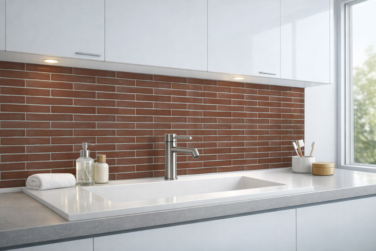 Waschbeckenrückwand Steinoptik