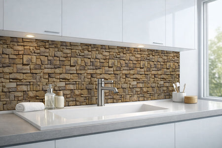 Waschbeckenrückwand Steinoptik