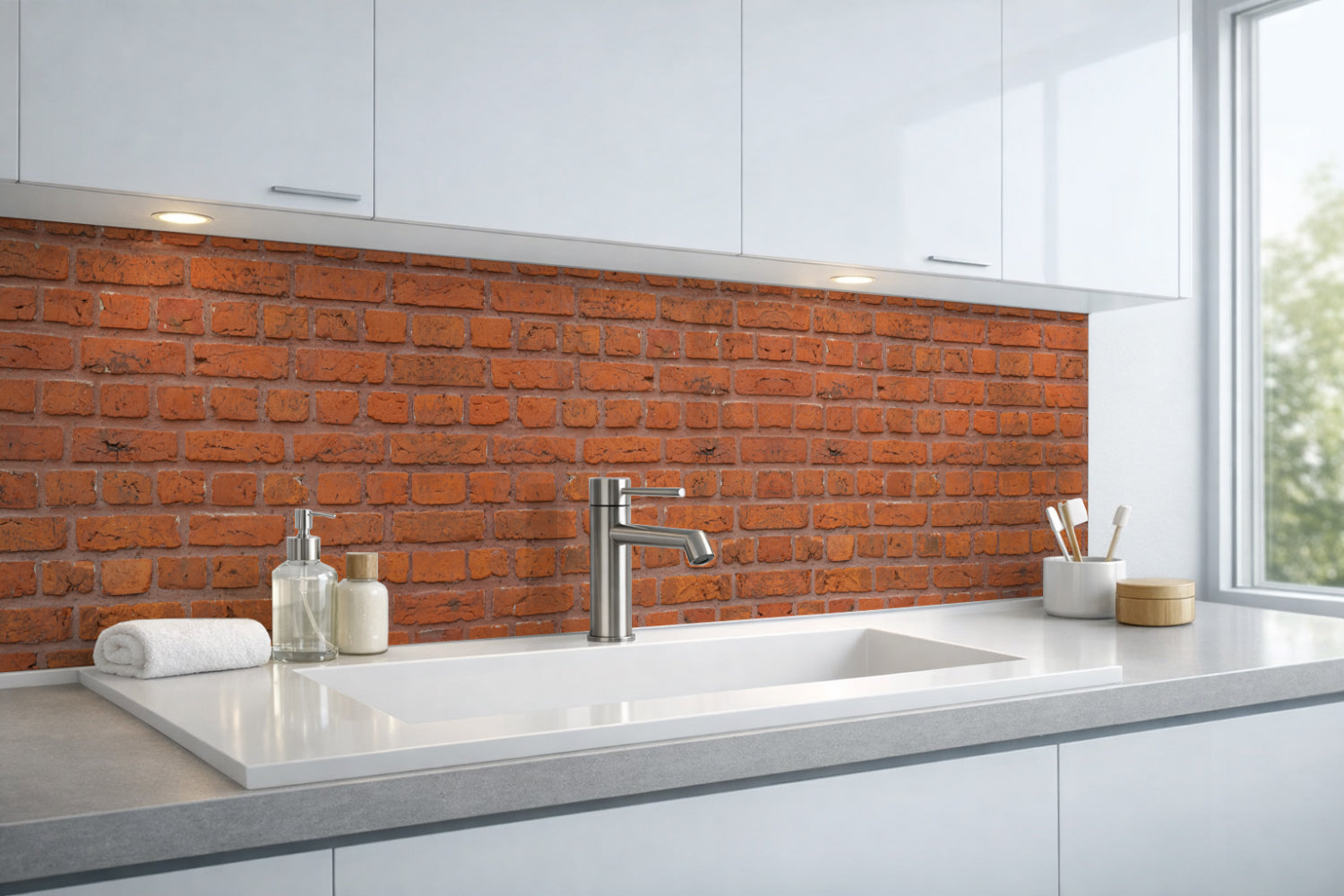 Waschbeckenrückwand Steinoptik