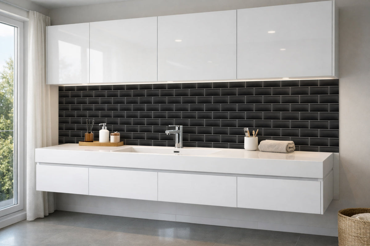 Waschbeckenrückwand Fliesenoptik