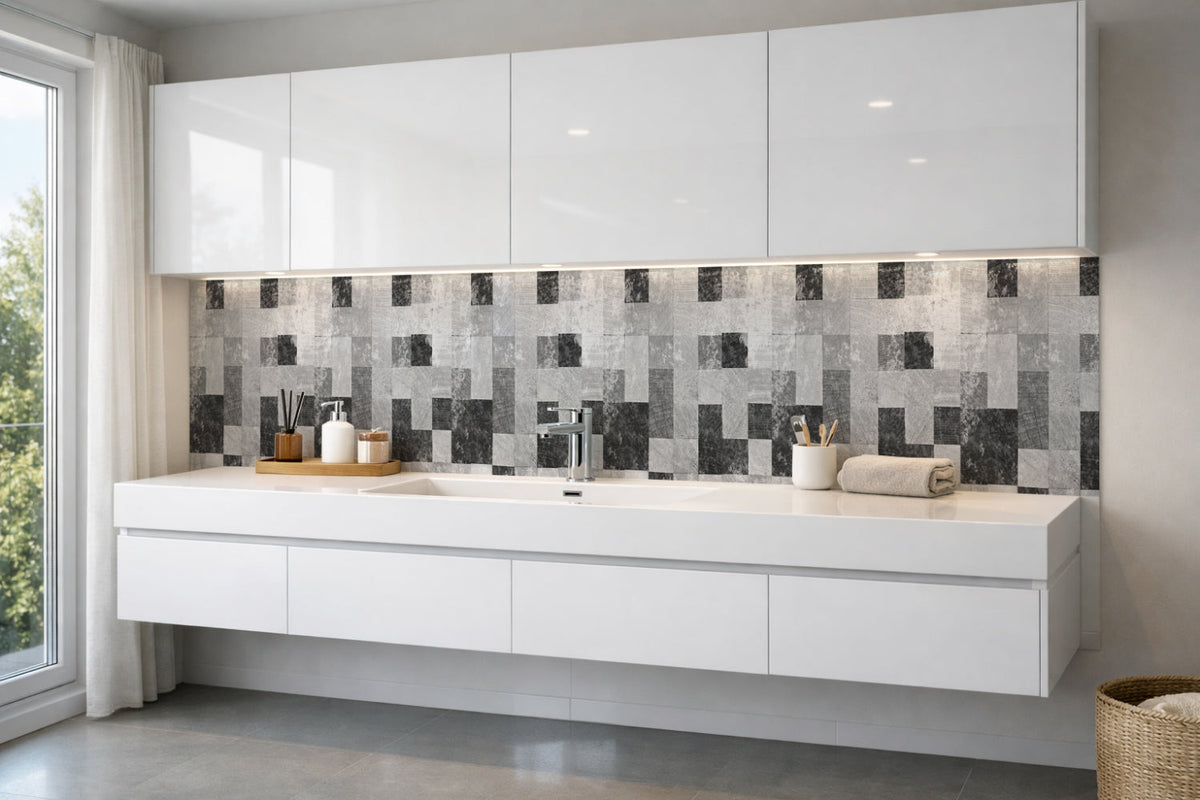 Waschbeckenrückwand Fliesenoptik