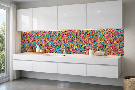 Waschbeckenrückwand Fliesenoptik