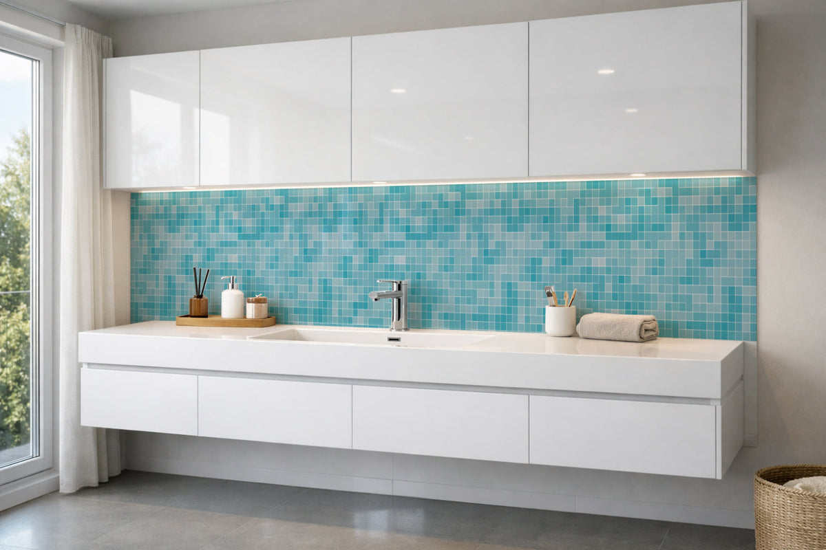 Waschbeckenrückwand Fliesenoptik