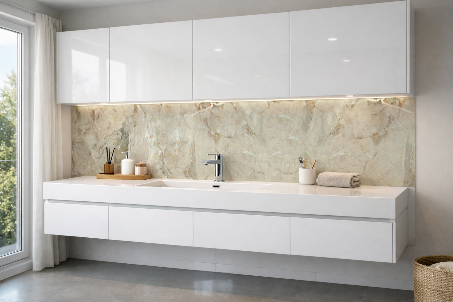 Waschbeckenrückwand Marmoroptik