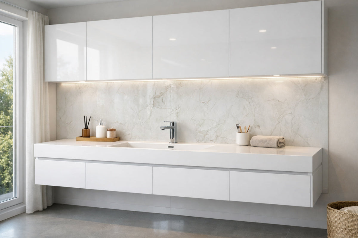 Waschbeckenrückwand Marmoroptik