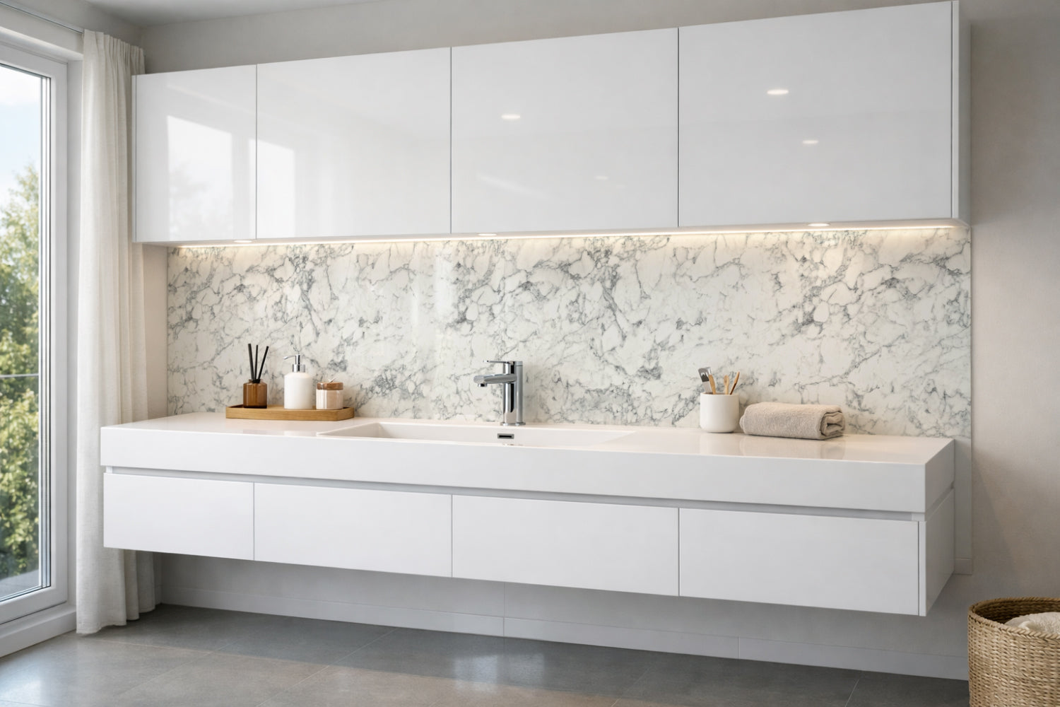 Waschbeckenrückwand Marmoroptik