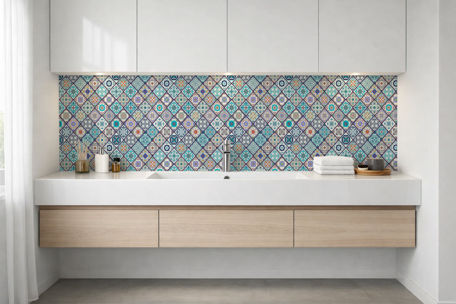 Waschbeckenrückwand Patchwork