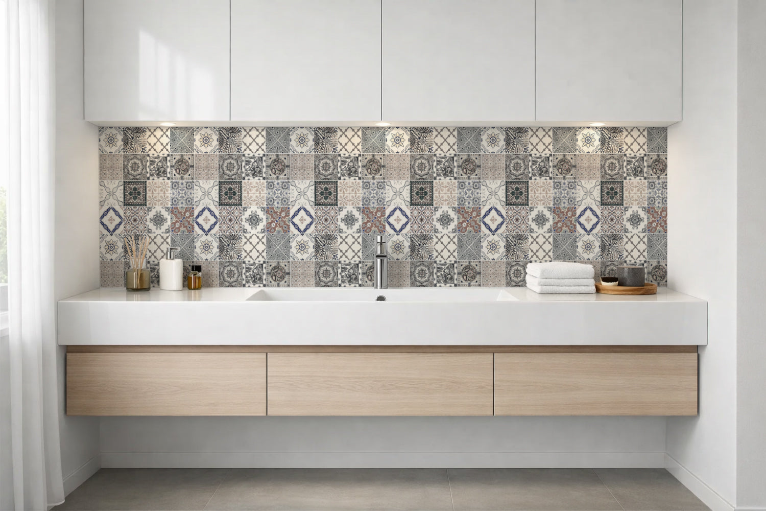 Waschbeckenrückwand Patchwork