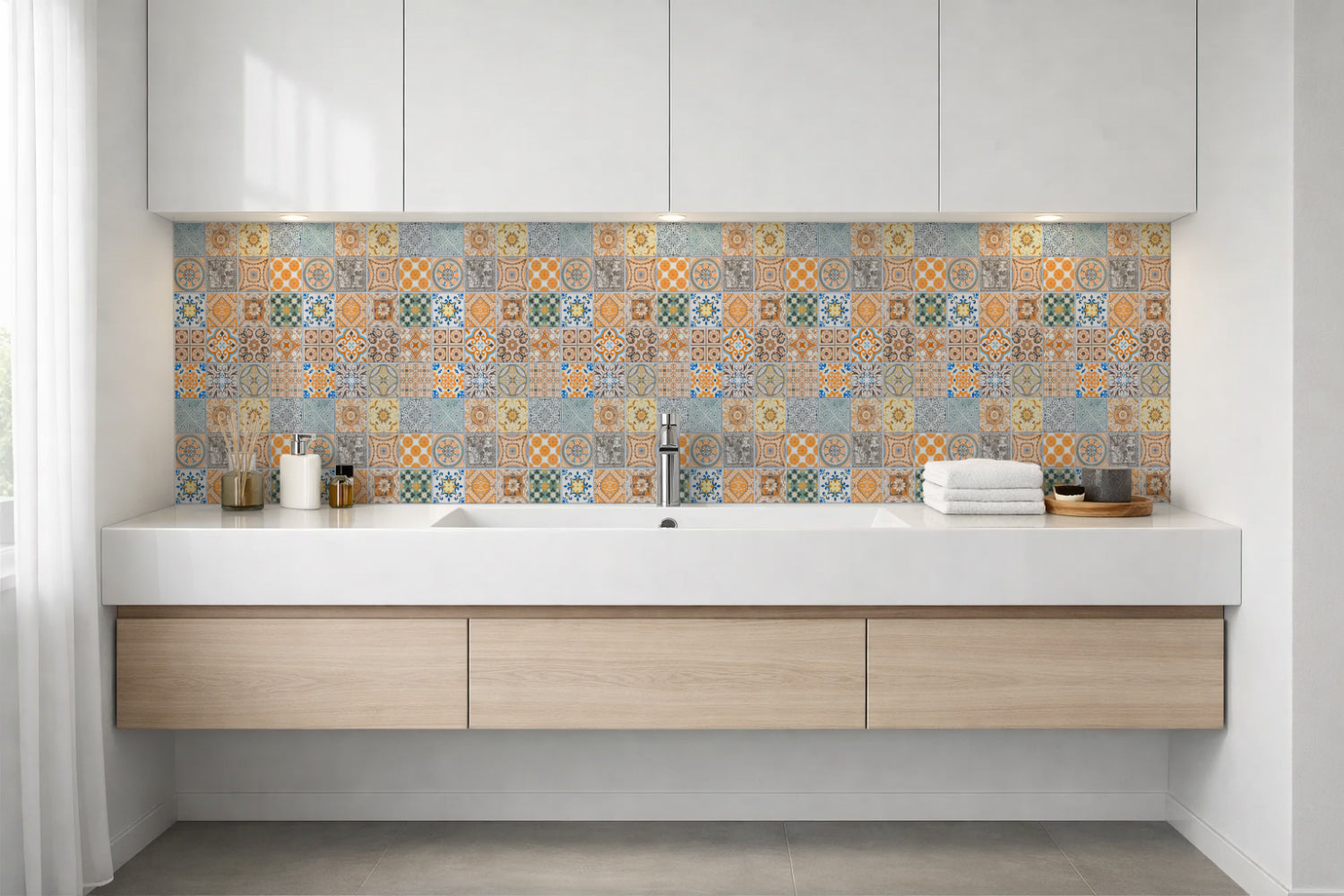 Waschbeckenrückwand Patchwork