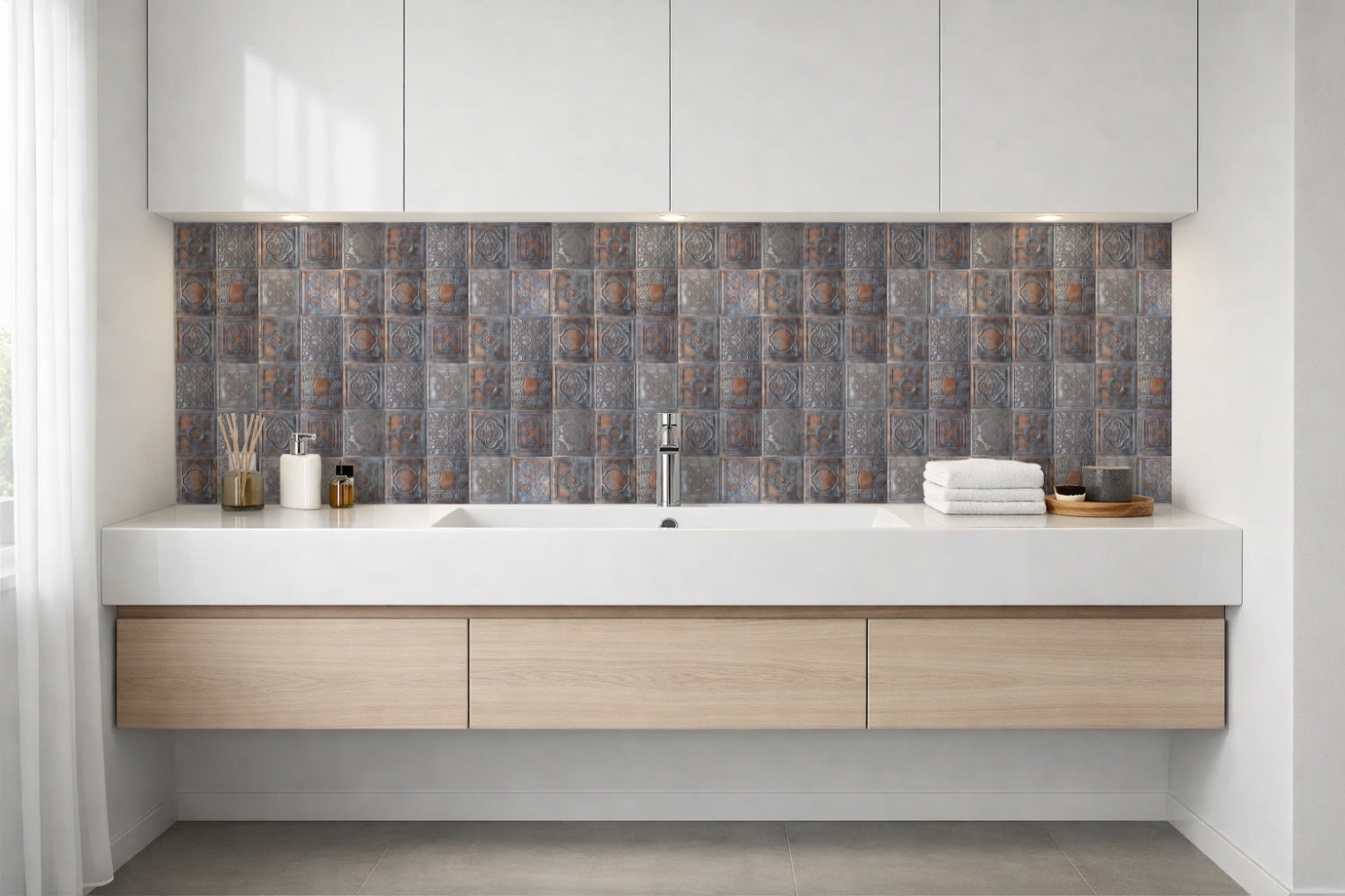Waschbeckenrückwand Patchwork