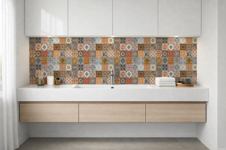 Waschbeckenrückwand Patchwork