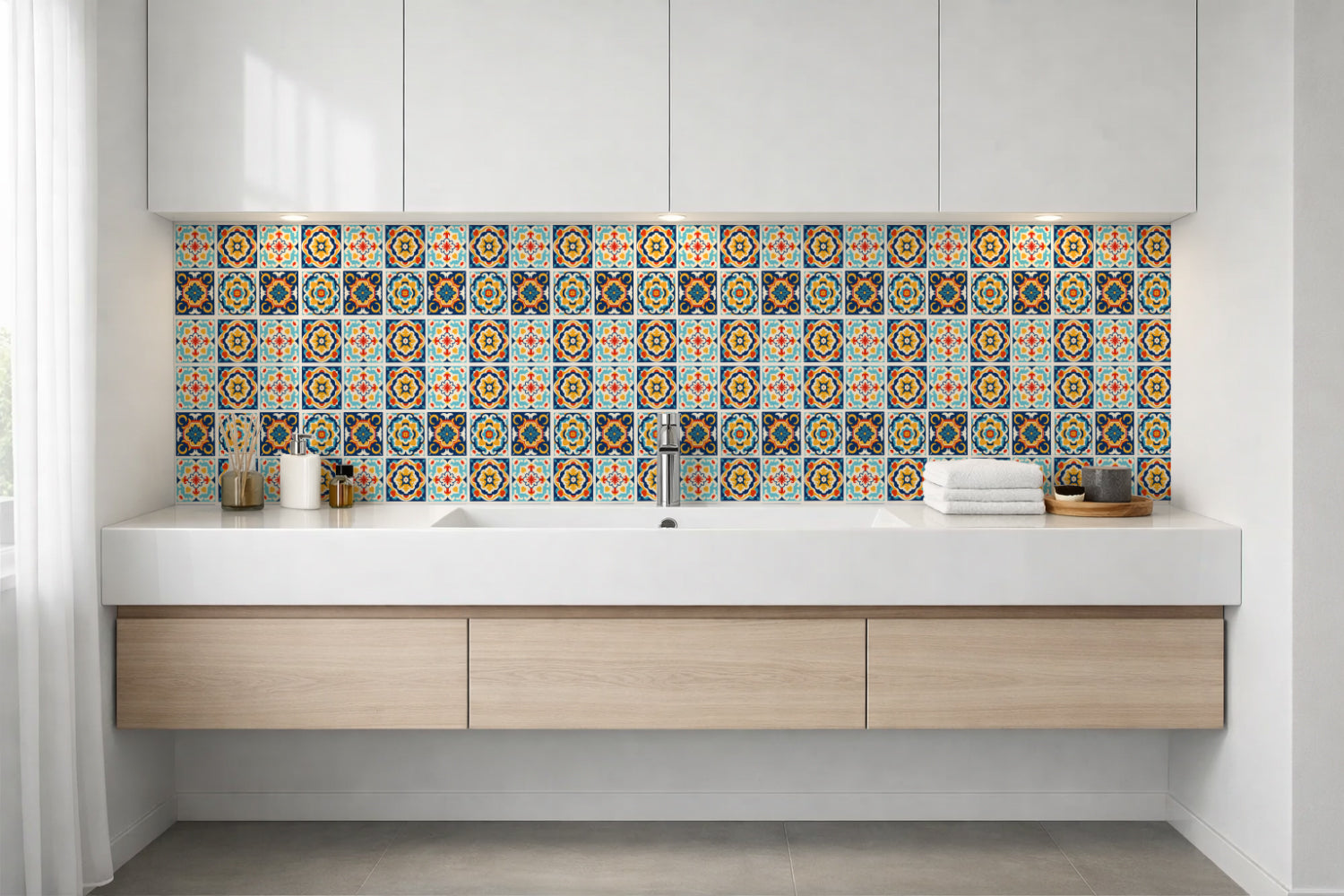 Waschbeckenrückwand Patchwork