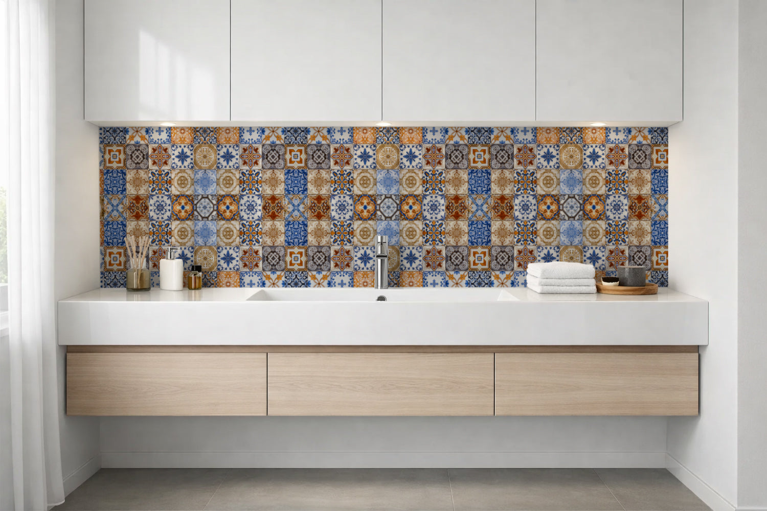 Waschbeckenrückwand Patchwork