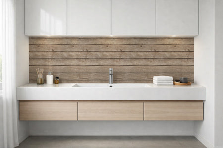 Waschbeckenrückwand Holzoptik