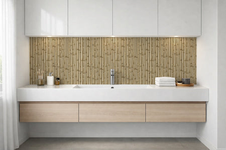 Waschbeckenrückwand Holzoptik
