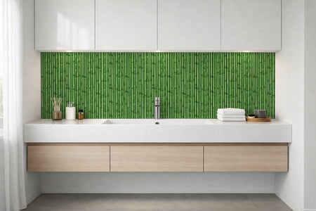 Waschbeckenrückwand Holzoptik