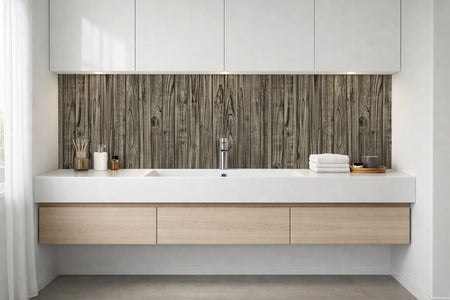 Waschbeckenrückwand Holzoptik