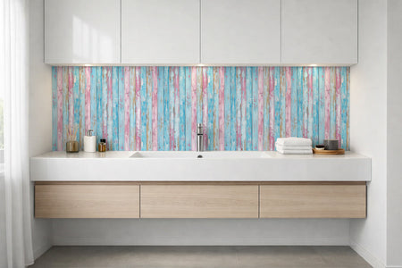 Waschbeckenrückwand Holzoptik