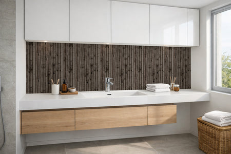 Waschbeckenrückwand Holzoptik