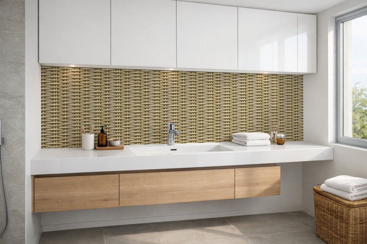 Waschbeckenrückwand Holzoptik