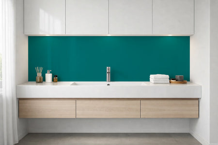 Waschbeckenrückwand Einfarbig RAL 5021 (Wasserblau)