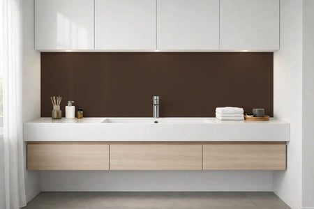 Waschbeckenrückwand Einfarbig RAL 8028 Terrabraun