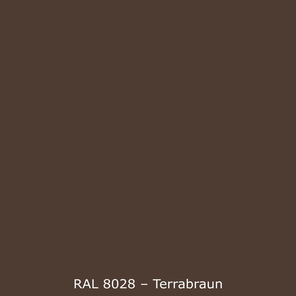 Badrückwand Einfarbig RAL 8028 Terrabraun