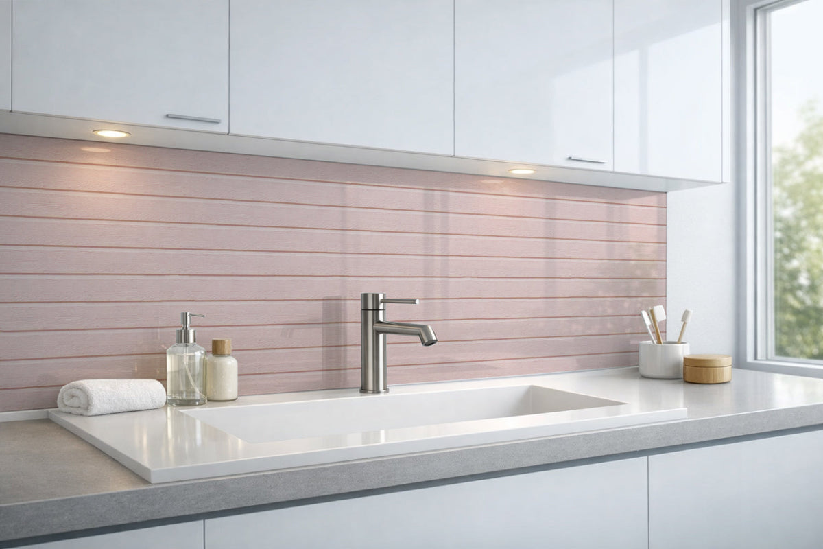 Waschbeckenrückwand Holzoptik